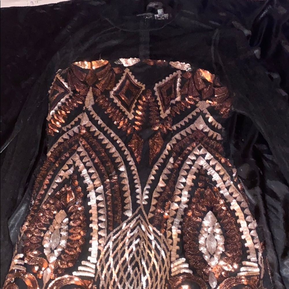 Fashion nova dress Marquee Sequin Dress - Black - Picture 5 of 6